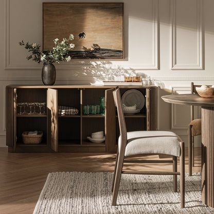 Grand buffet 4 portes Maru, chêne argenté