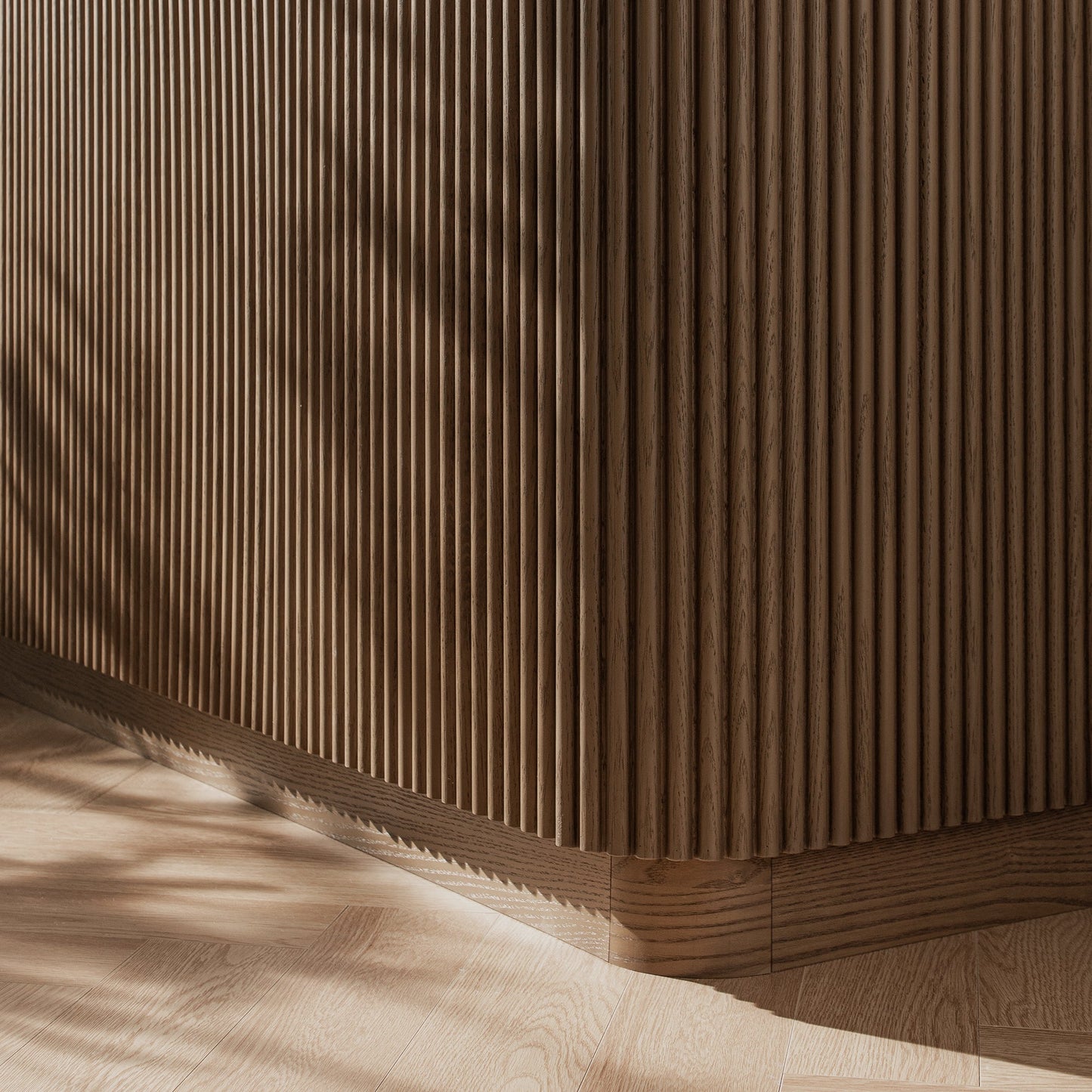 Grand buffet 4 portes Maru, chêne argenté