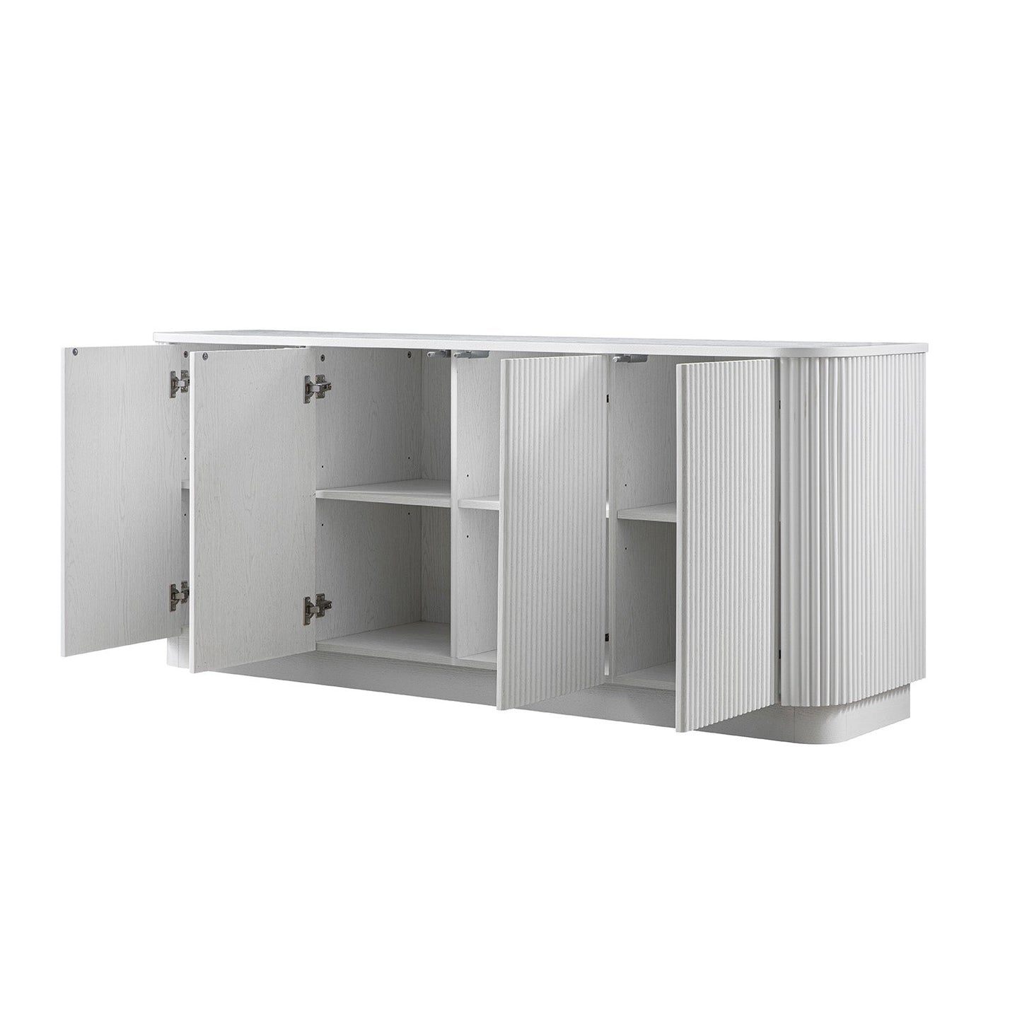 Grand buffet 4 portes Maru, blanc délavé