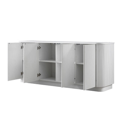 Grand buffet 4 portes Maru, blanc délavé