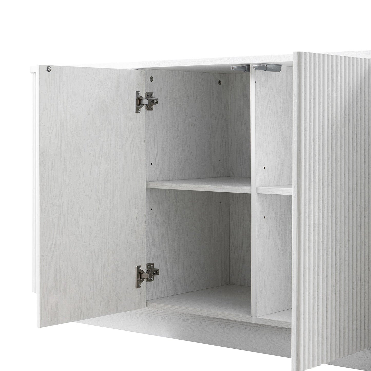 Grand buffet 4 portes Maru, blanc délavé