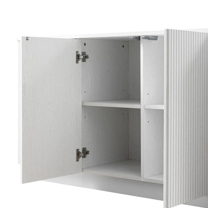 Grand buffet 4 portes Maru, blanc délavé