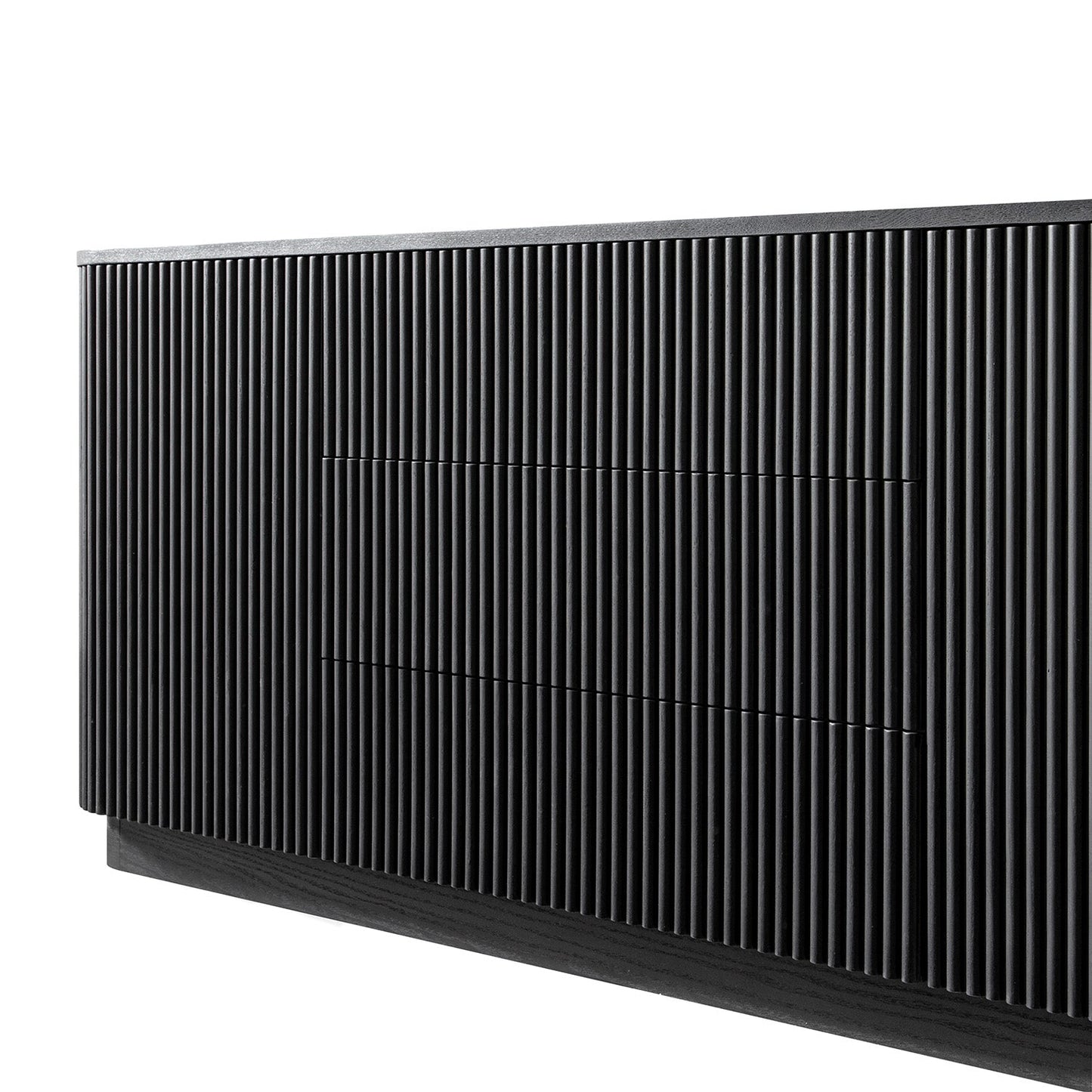 Grand buffet Maru à 2 portes et tiroirs, noir