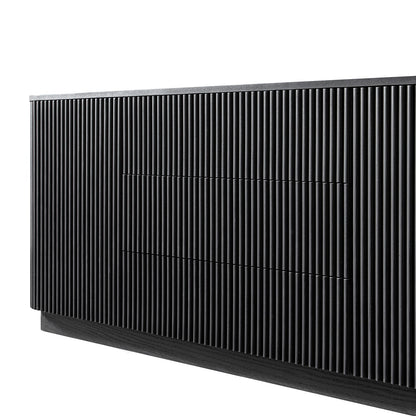 Grand buffet Maru à 2 portes et tiroirs, noir