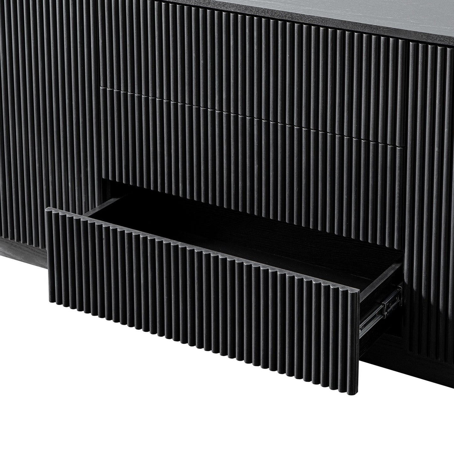 Grand buffet Maru à 2 portes et tiroirs, noir