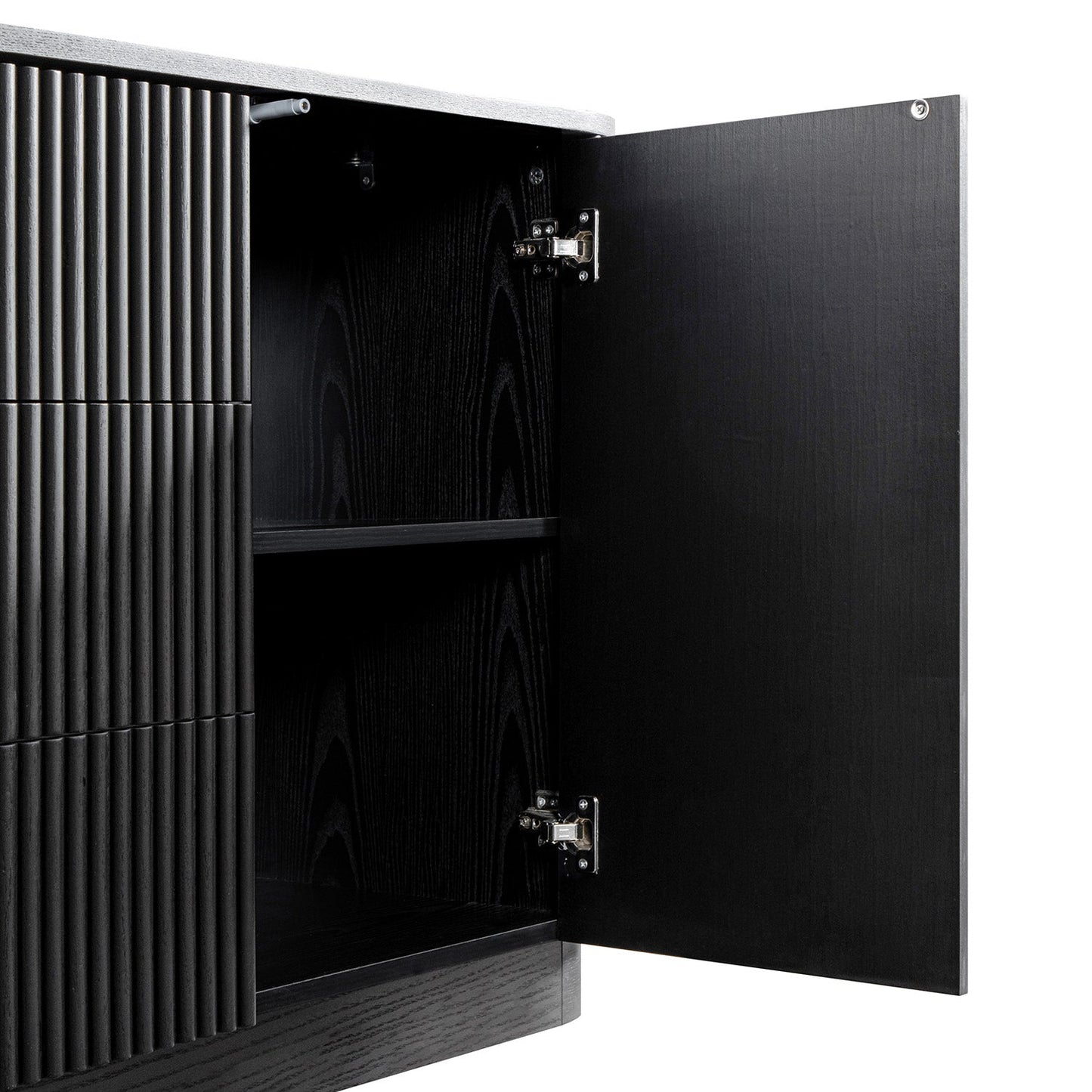 Grand buffet Maru à 2 portes et tiroirs, noir