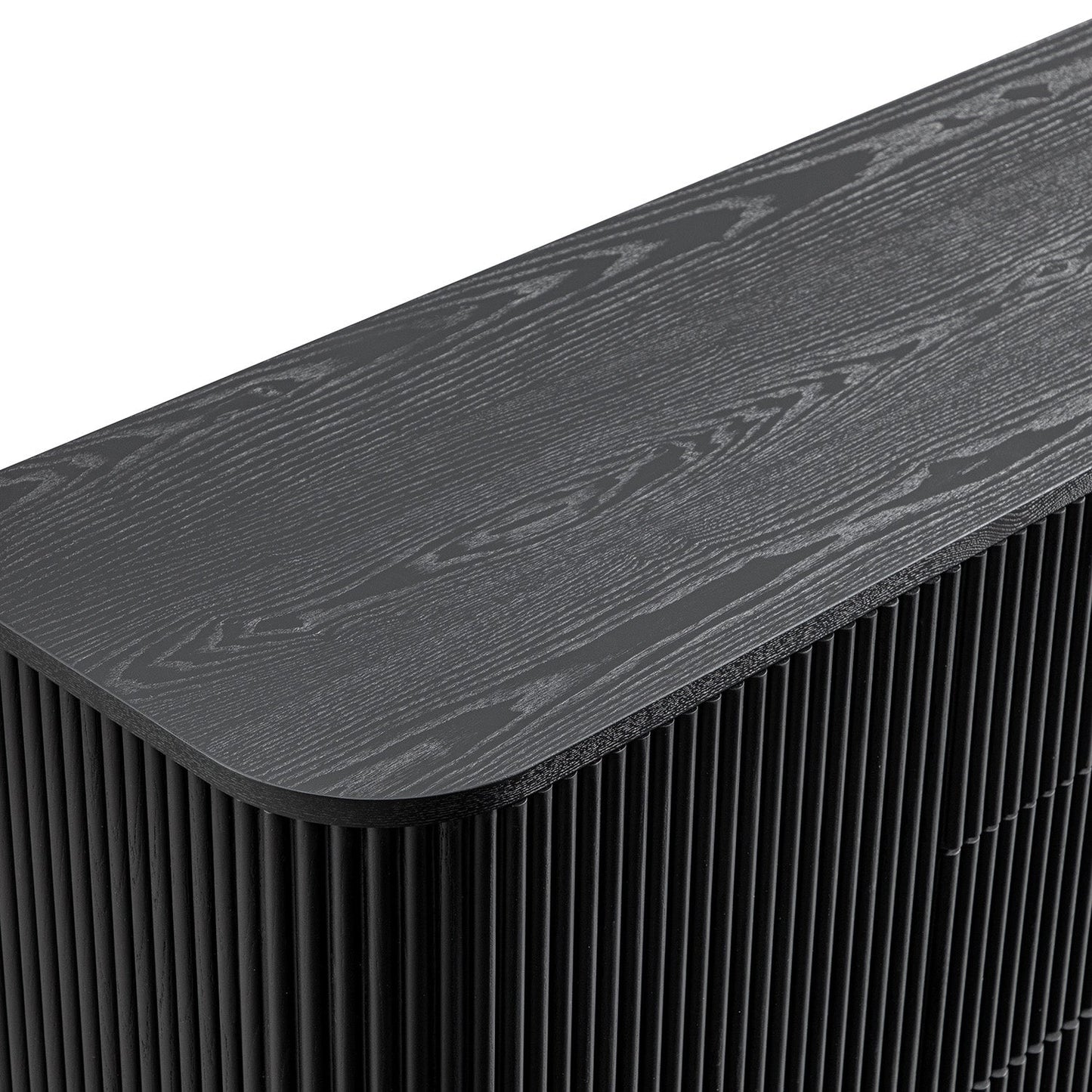 Grand buffet Maru à 2 portes et tiroirs, noir