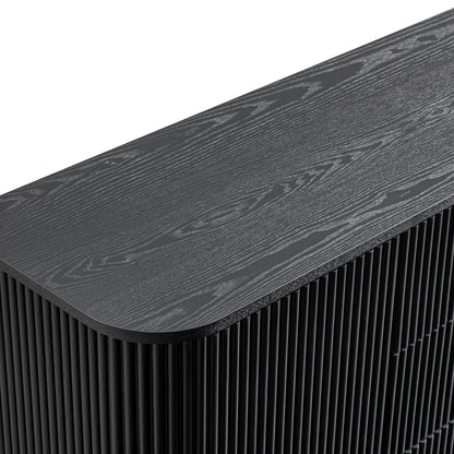 Grand buffet Maru à 2 portes et tiroirs, noir