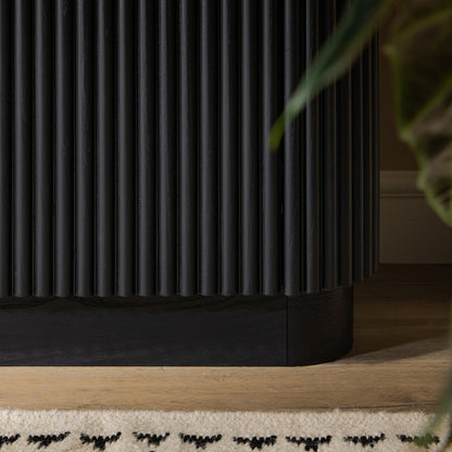 Grand buffet Maru à 2 portes et tiroirs, noir