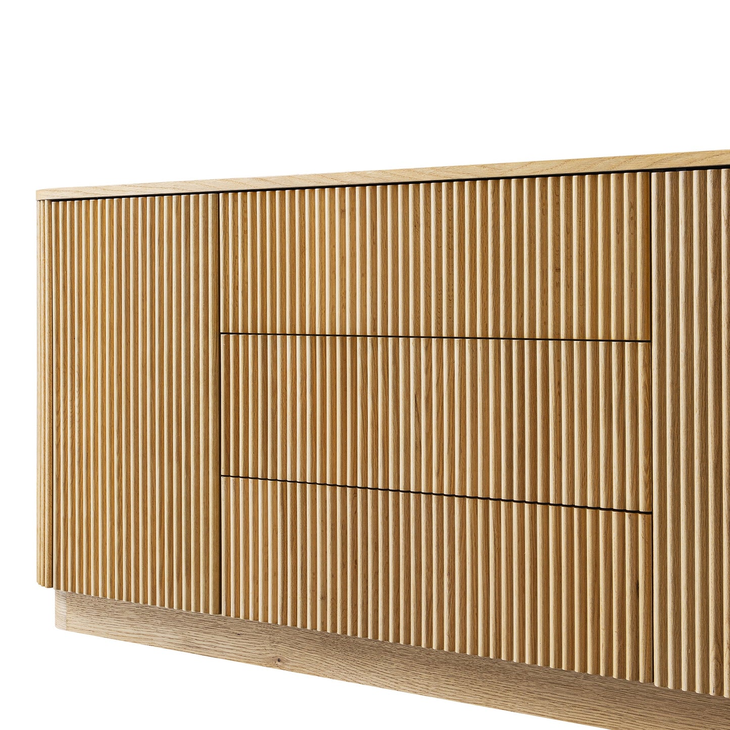 Grand buffet Maru à 2 portes et tiroirs, chêne