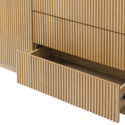 Grand buffet Maru à 2 portes et tiroirs, chêne