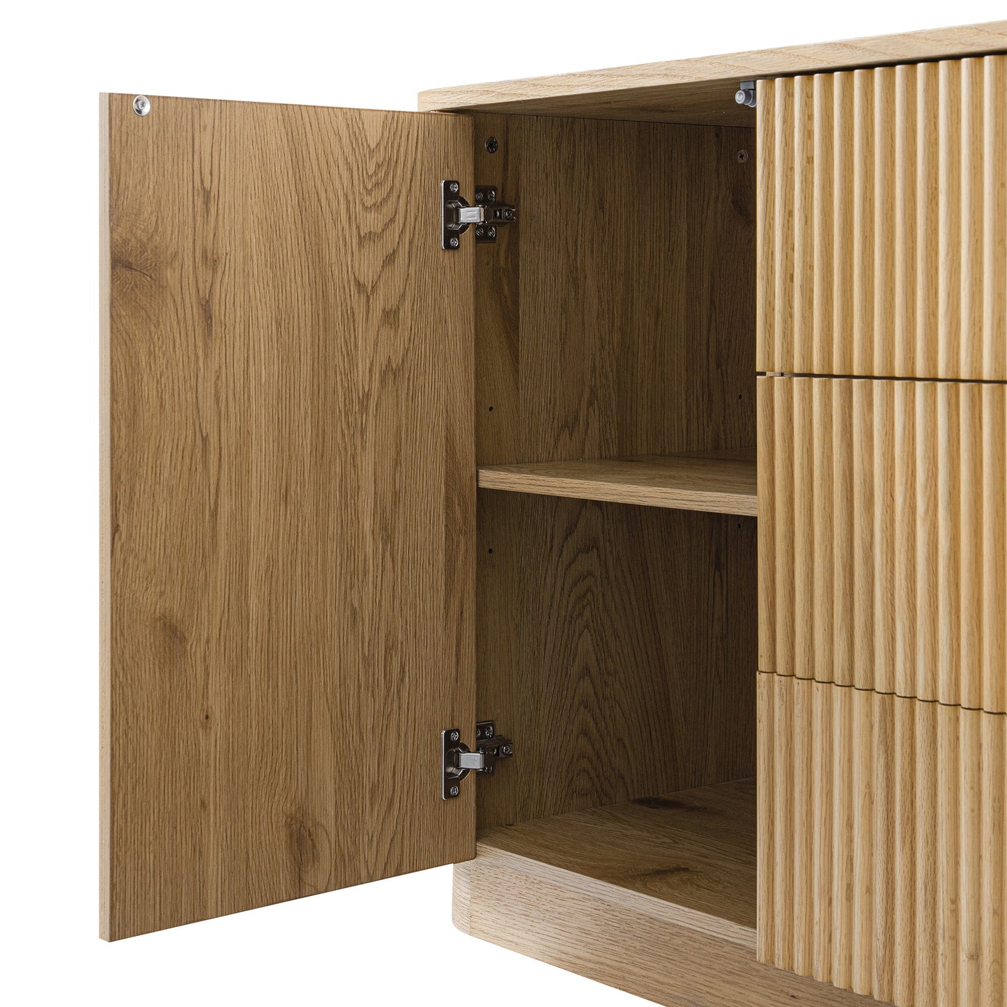 Grand buffet Maru à 2 portes et tiroirs, chêne