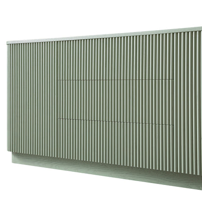 Grand buffet Maru à 2 portes et tiroirs, vert sauge