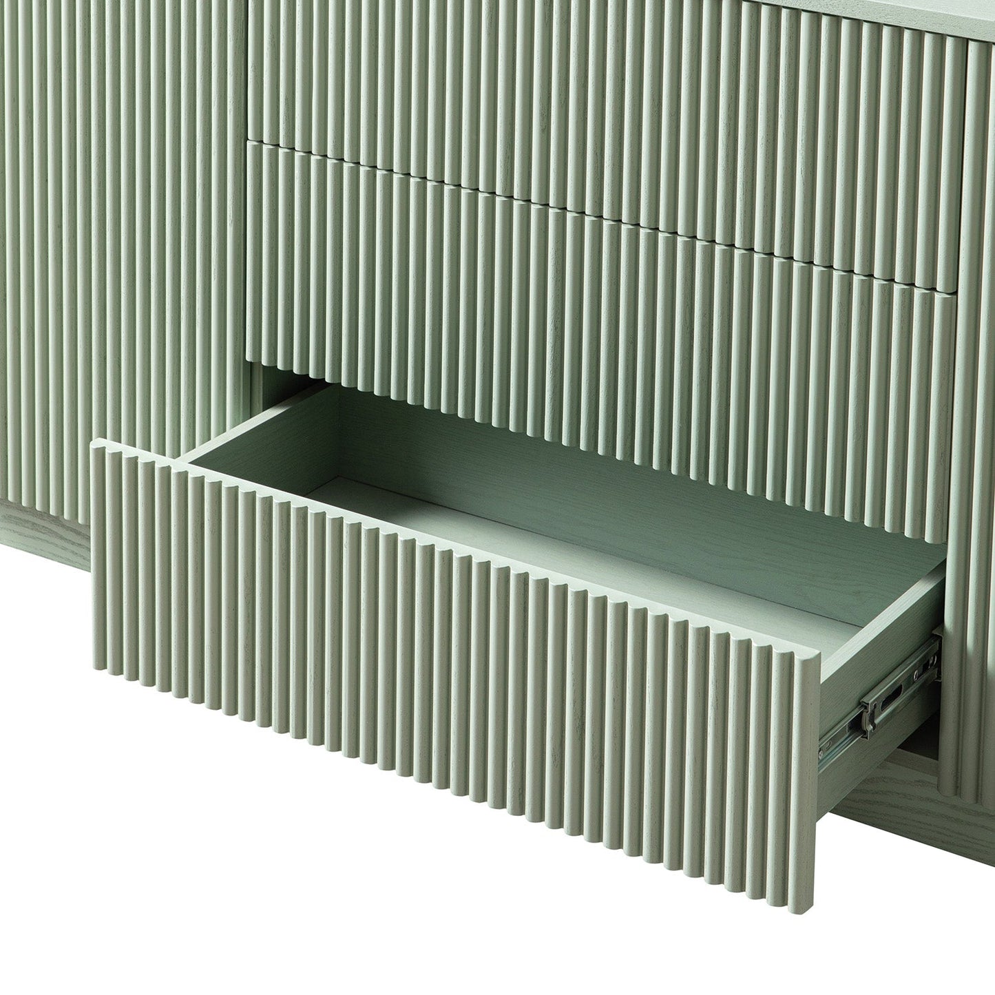 Grand buffet Maru à 2 portes et tiroirs, vert sauge