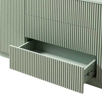 Grand buffet Maru à 2 portes et tiroirs, vert sauge