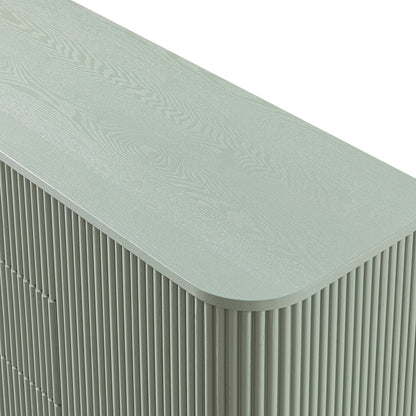 Grand buffet Maru à 2 portes et tiroirs, vert sauge