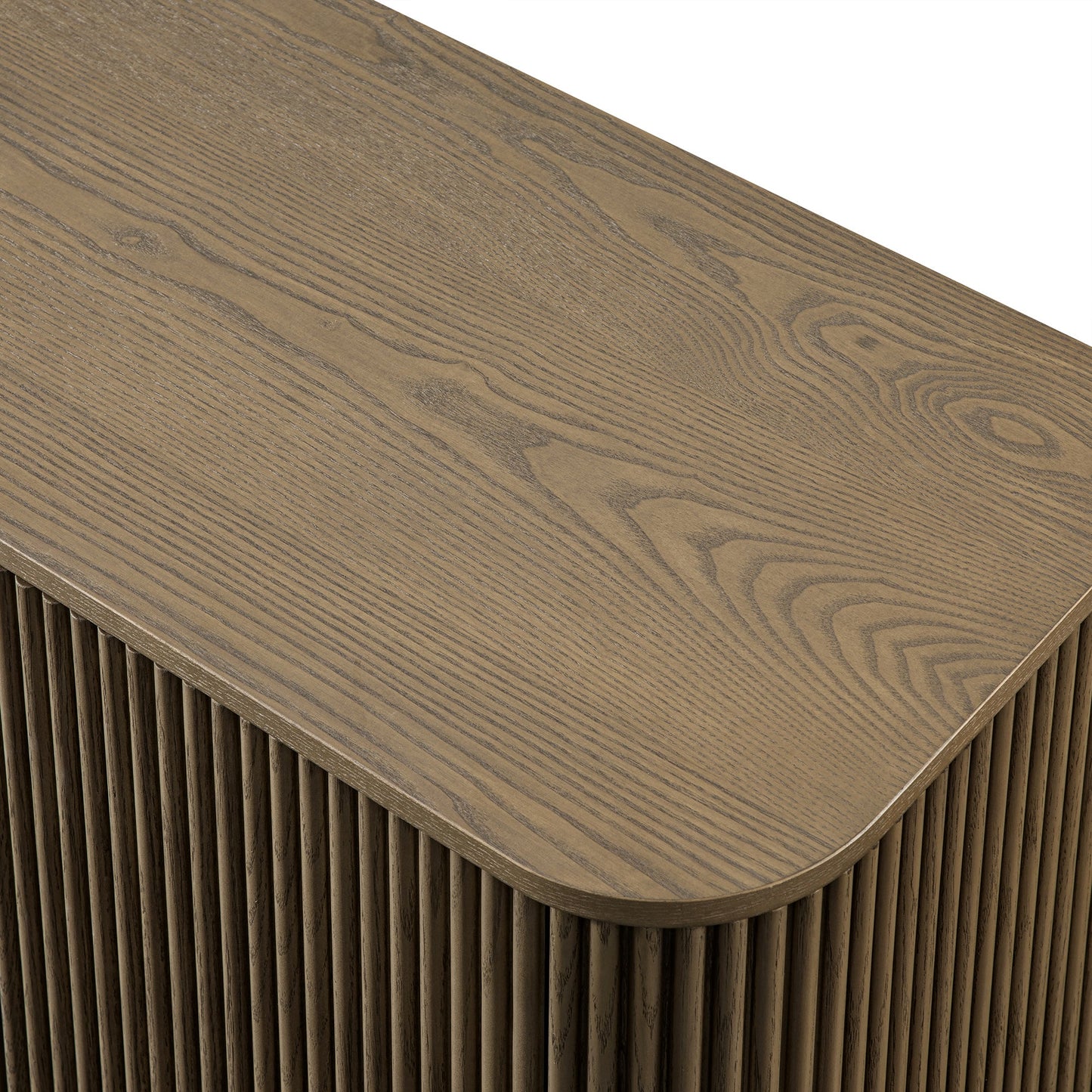 Grand buffet Maru à 2 portes et tiroirs, chêne argenté