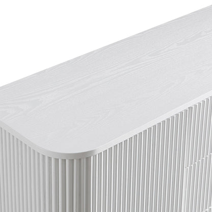 Grand buffet Maru à 2 portes et tiroirs, blanc délavé