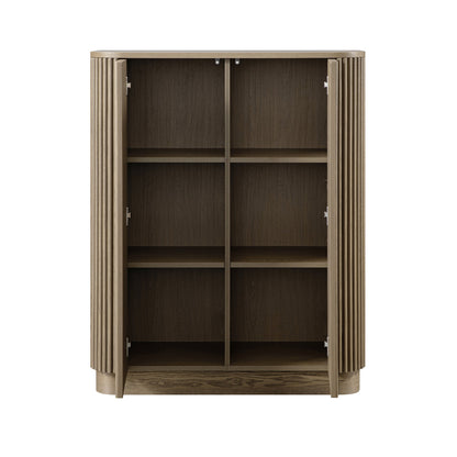 Armoire haute Maru, chêne argenté