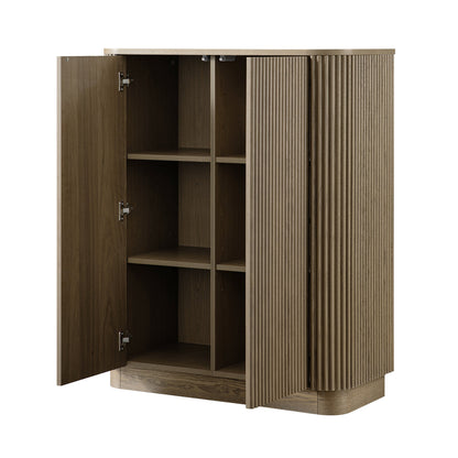 Armoire haute Maru, chêne argenté