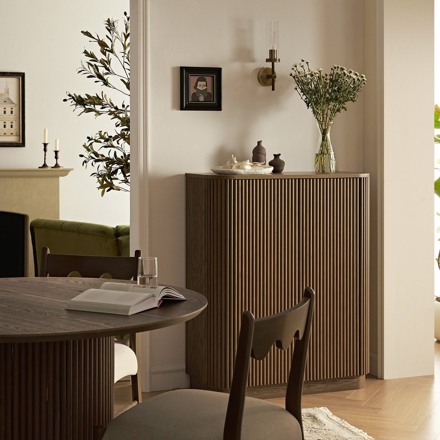 Armoire haute Maru, chêne argenté