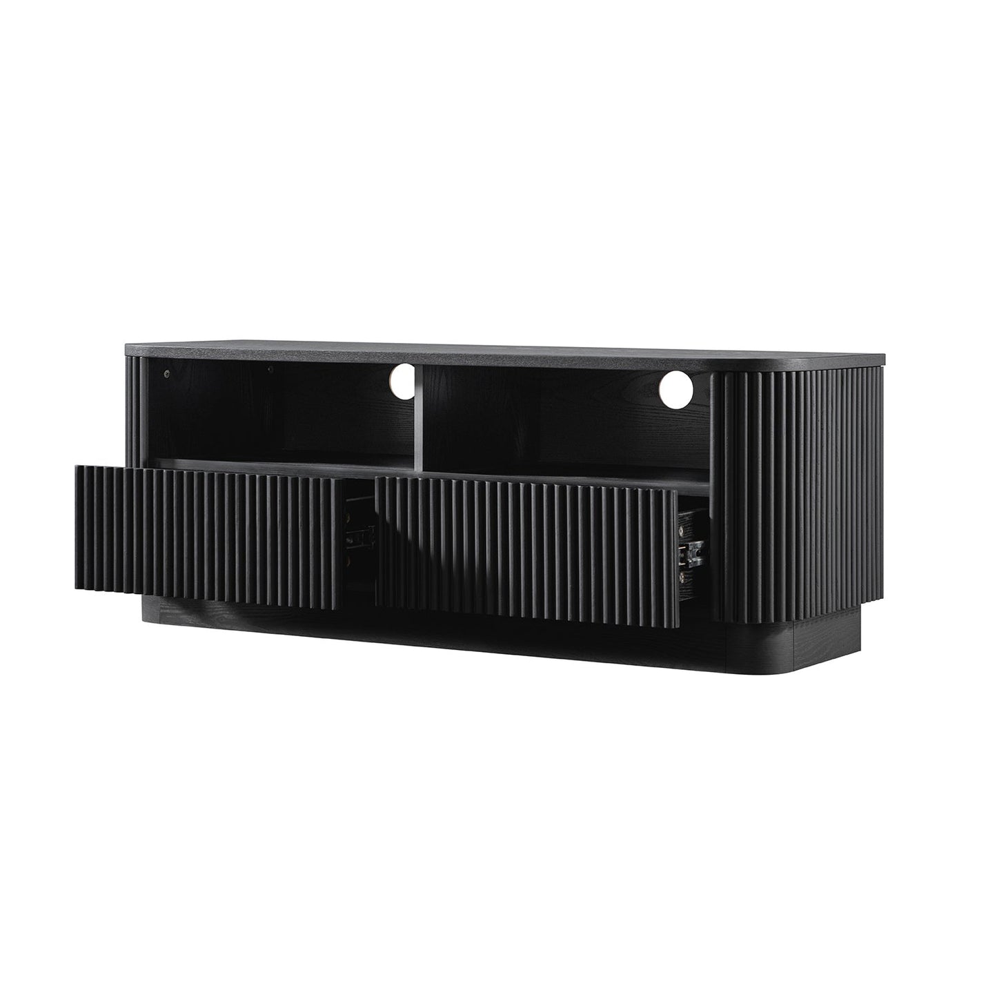 Meuble TV Maru 120 cm avec tiroirs, noir
