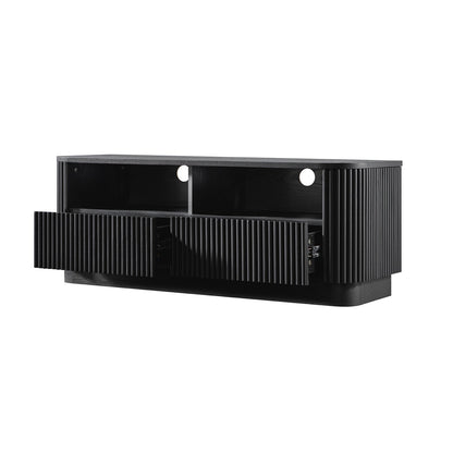 Meuble TV Maru 120 cm avec tiroirs, noir