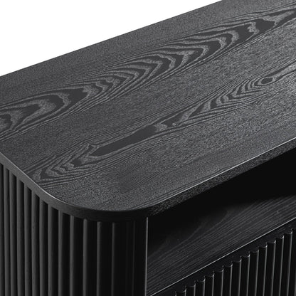 Meuble TV Maru 120 cm avec tiroirs, noir