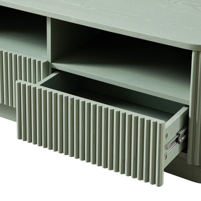 Meuble TV Maru 120 cm avec tiroirs, vert sauge