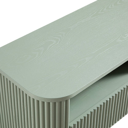 Meuble TV Maru 120 cm avec tiroirs, vert sauge