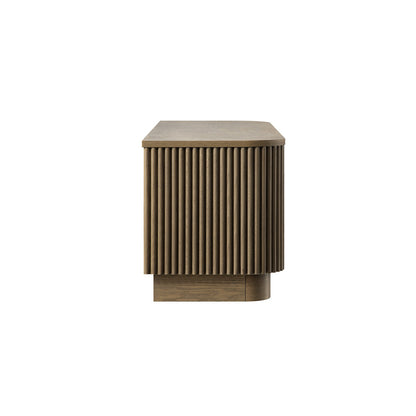 Meuble TV Maru 120 cm avec tiroirs, chêne argenté