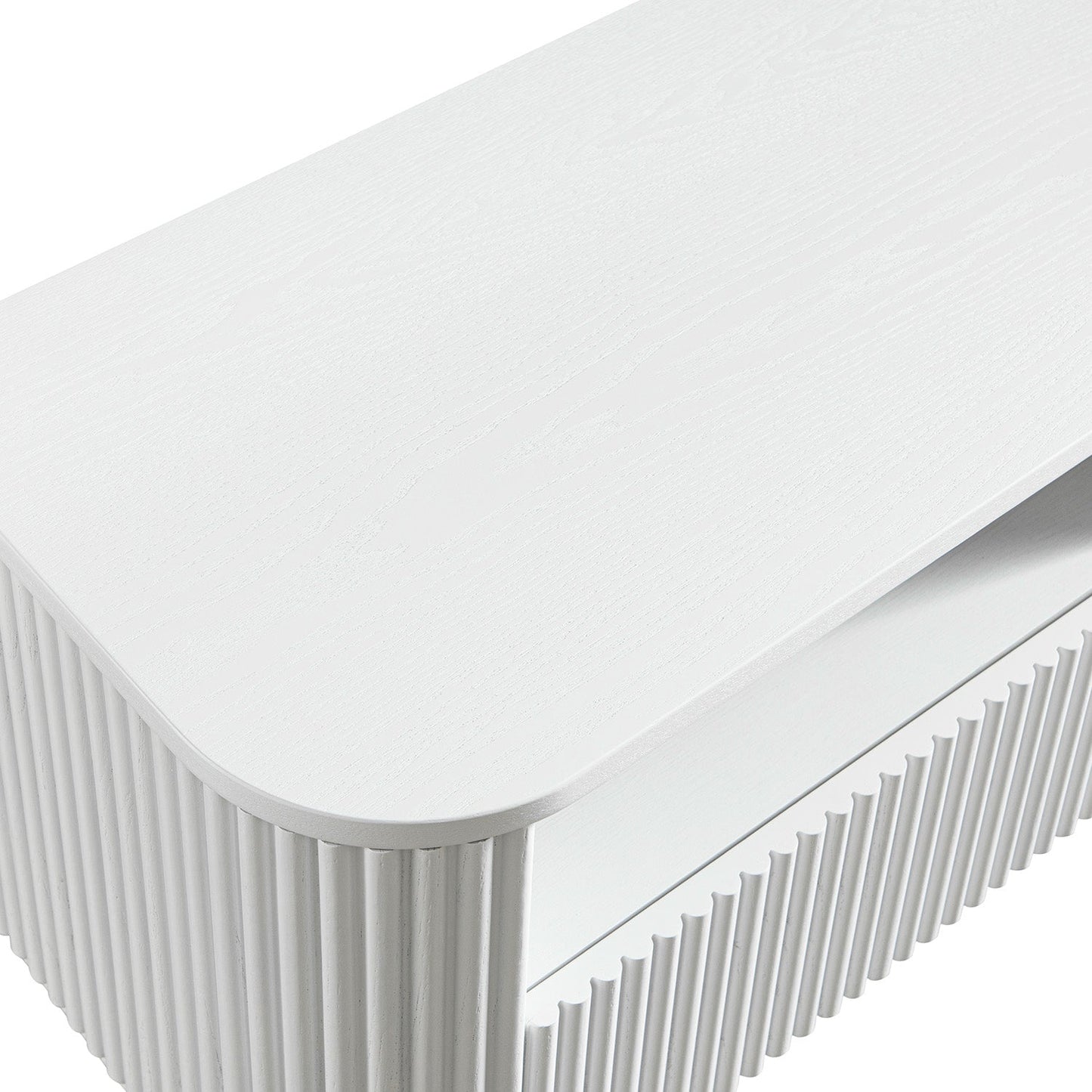 Meuble TV Maru 120 cm avec tiroirs, blanc délavé