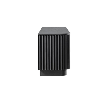 Meuble TV Maru 162 cm avec tiroirs, noir