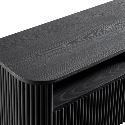 Meuble TV Maru 162 cm avec tiroirs, noir