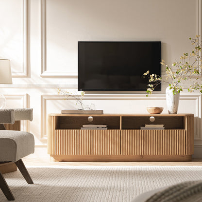 Meuble TV Maru 162 cm avec tiroirs, chêne
