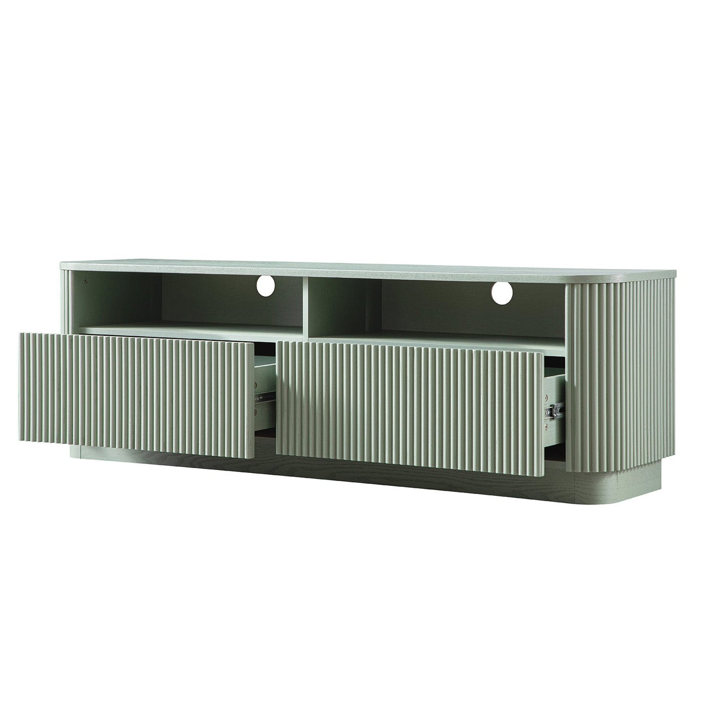 Meuble TV Maru 162 cm avec tiroirs, vert sauge