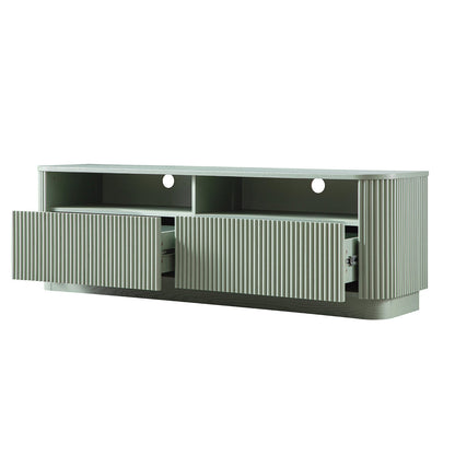 Meuble TV Maru 162 cm avec tiroirs, vert sauge