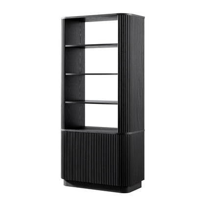 Bibliothèque Maru avec armoire, noire