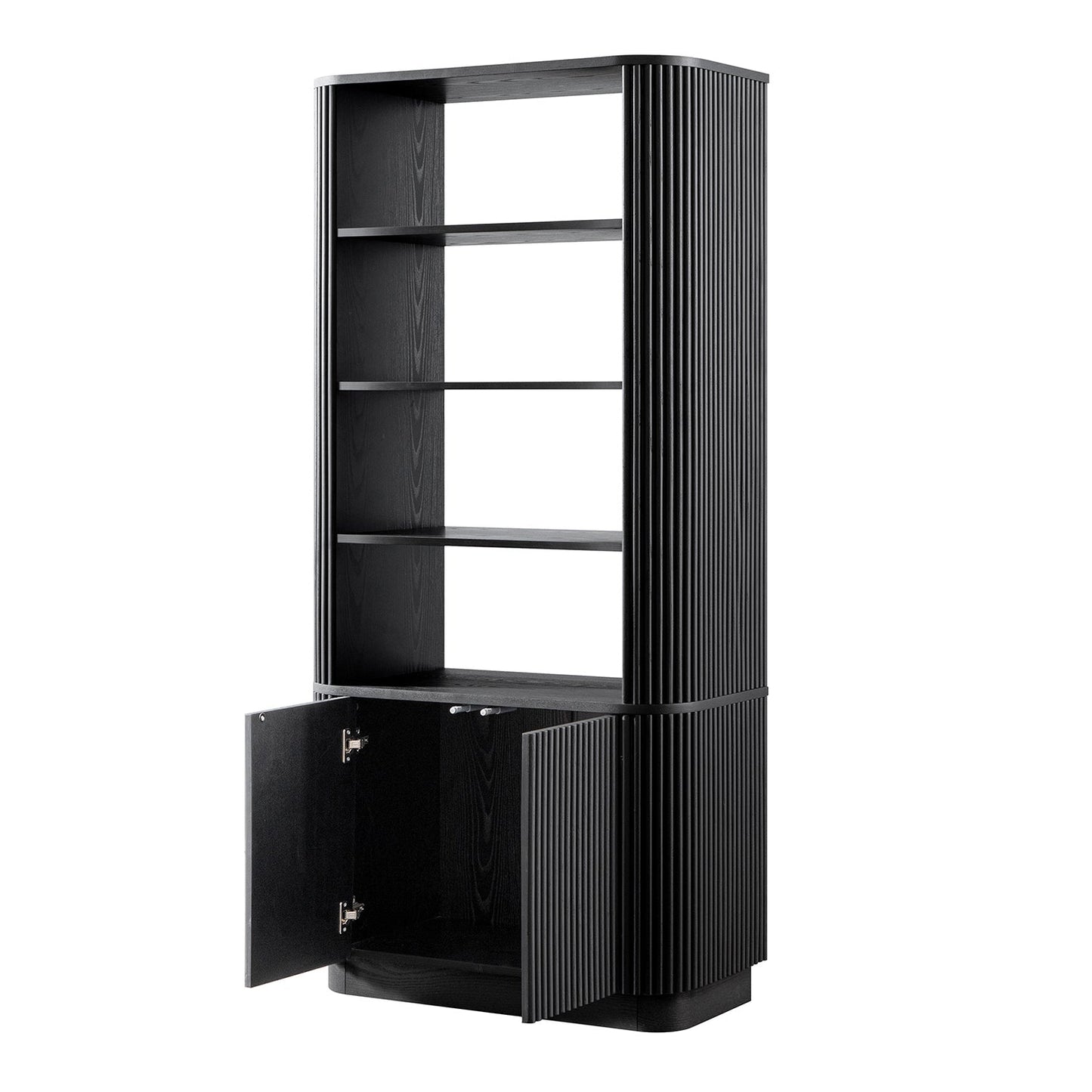 Bibliothèque Maru avec armoire, noire