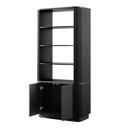 Bibliothèque Maru avec armoire, noire