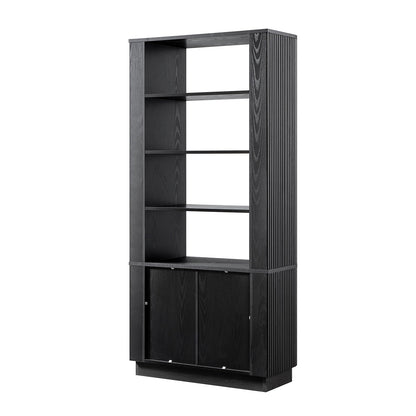 Bibliothèque Maru avec armoire, noire