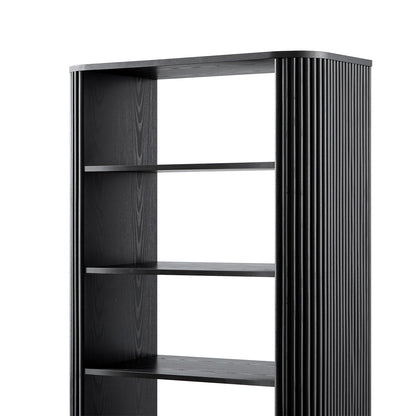 Bibliothèque Maru avec armoire, noire