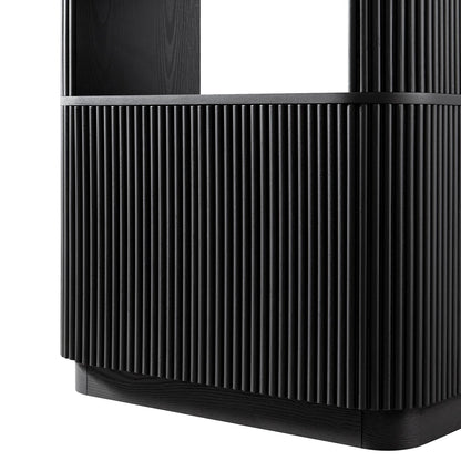 Bibliothèque Maru avec armoire, noire