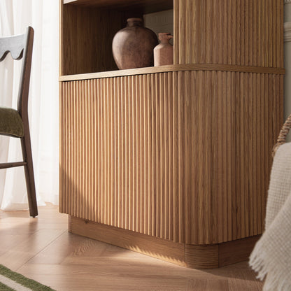 Bibliothèque Maru avec armoire, chêne