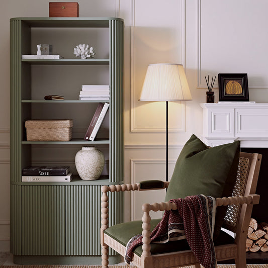 Bibliothèque Maru avec armoire, vert sauge
