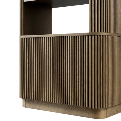 Bibliothèque Maru avec armoire, chêne argenté