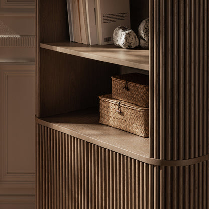 Bibliothèque Maru avec armoire, chêne argenté