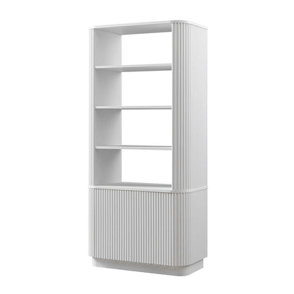 Bibliothèque Maru avec armoire, blanc délavé