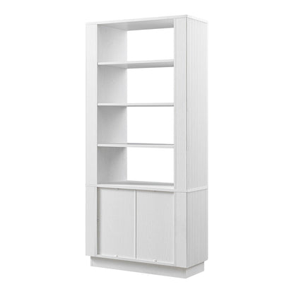 Bibliothèque Maru avec armoire, blanc délavé