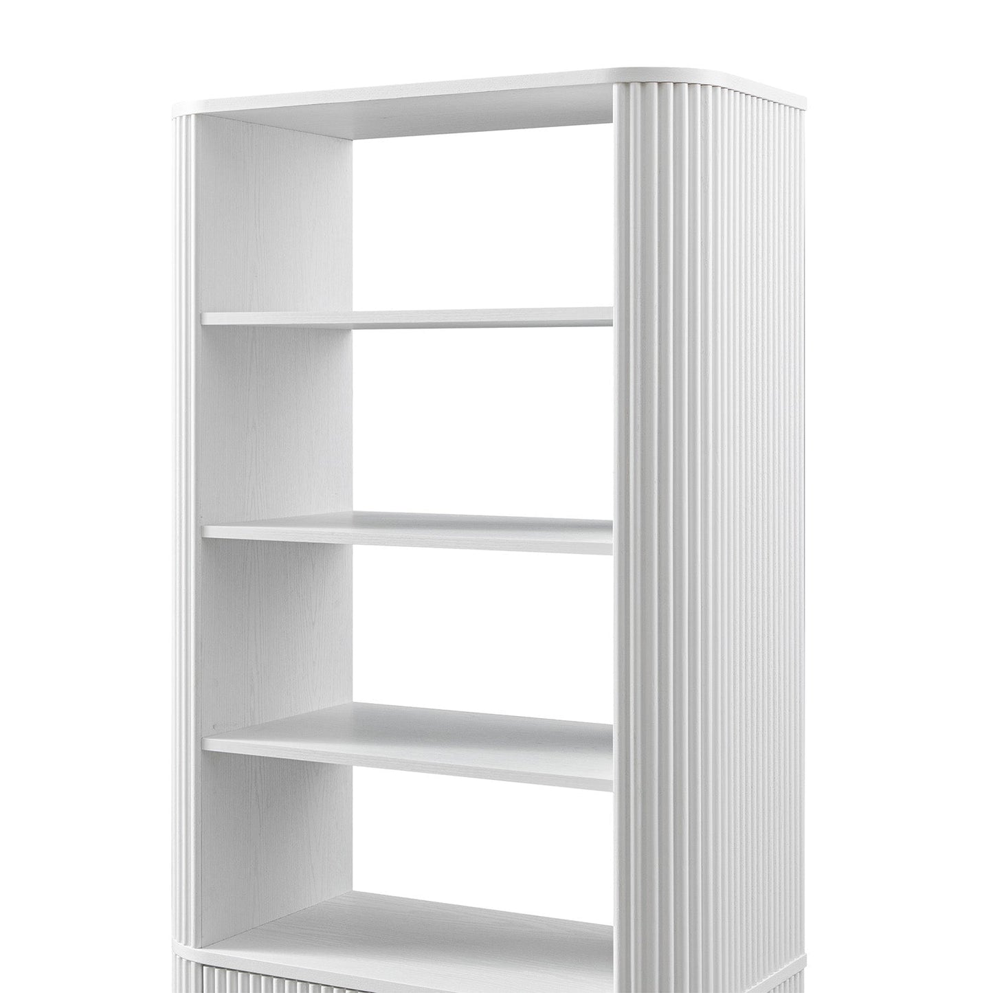 Bibliothèque Maru avec armoire, blanc délavé